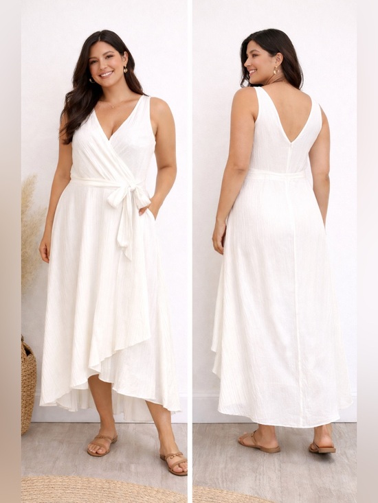 Dkny Dresses & Skirts - DKNY White High Low Sleeveless Lined Dress 8
